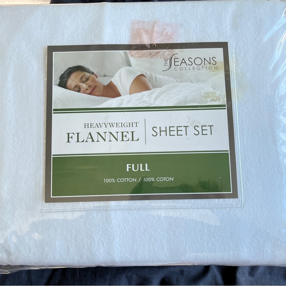 White Flannel Sheet Set - Full